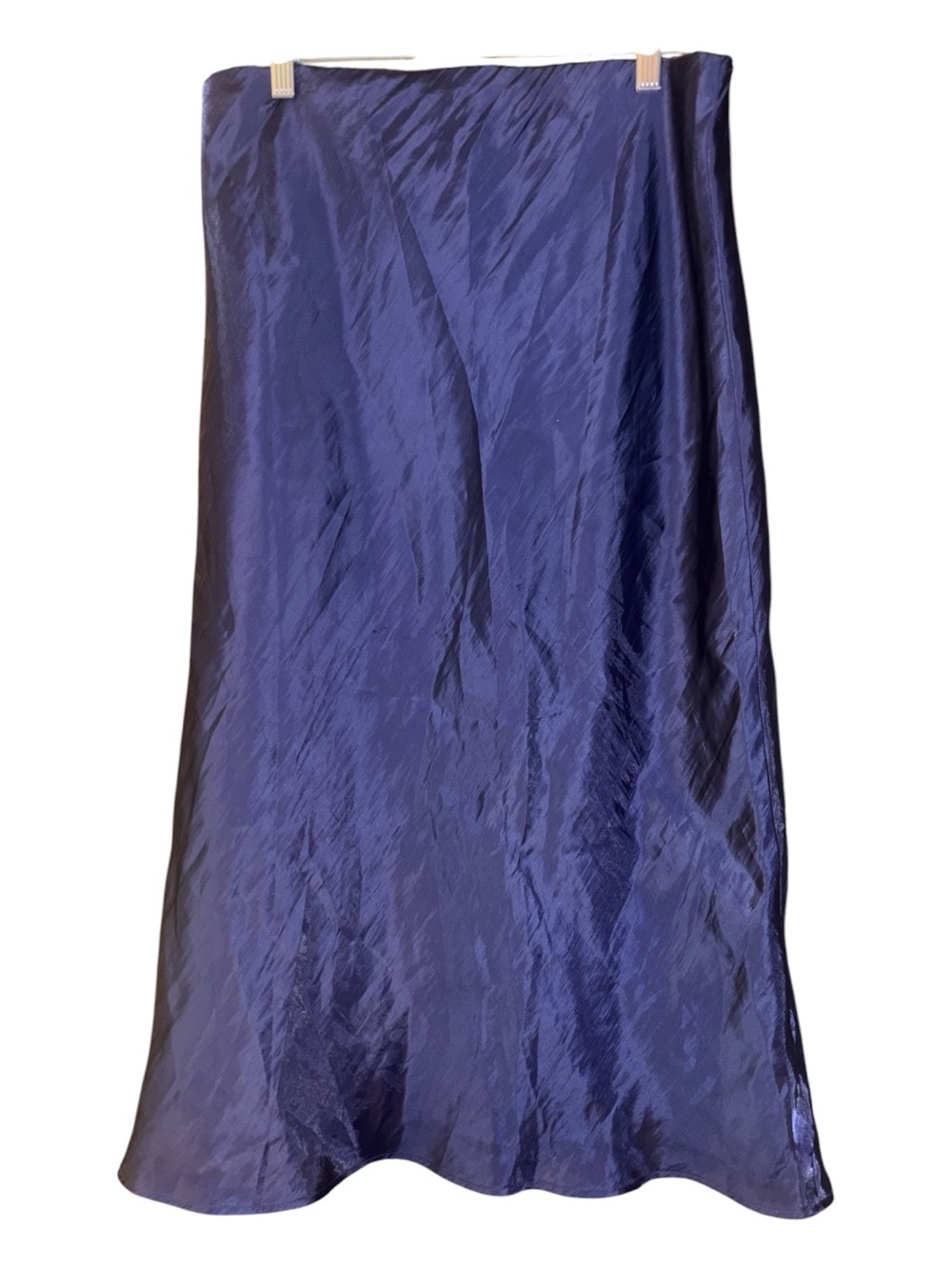 Anthropologie Deep Blue Satin skirt Size L great condition